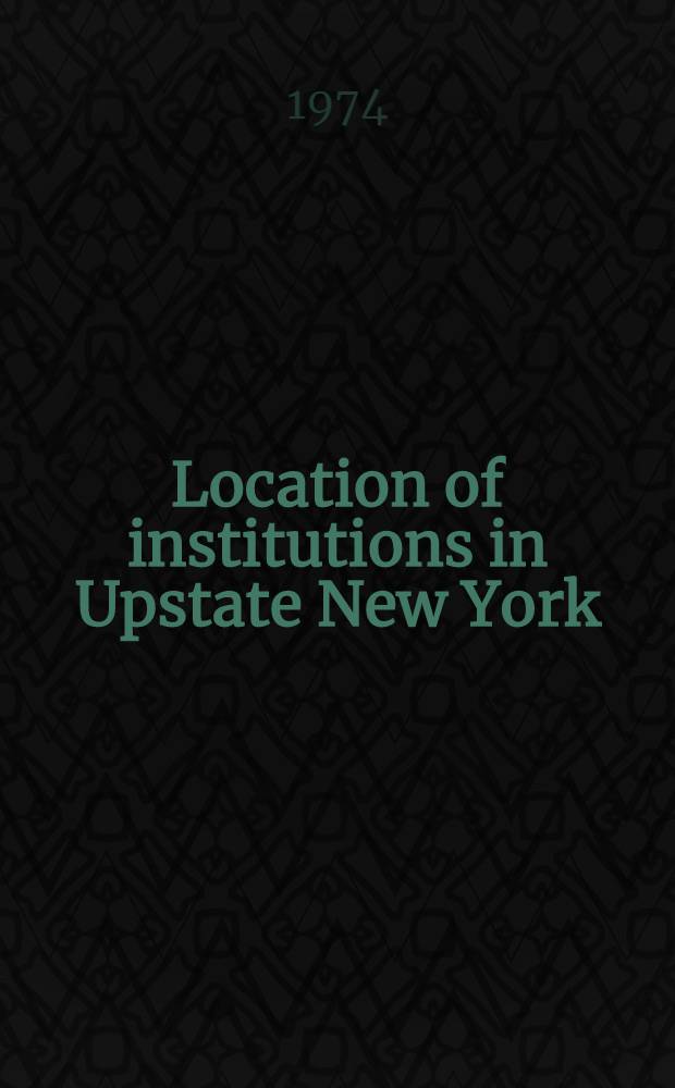 Location of institutions in Upstate New York