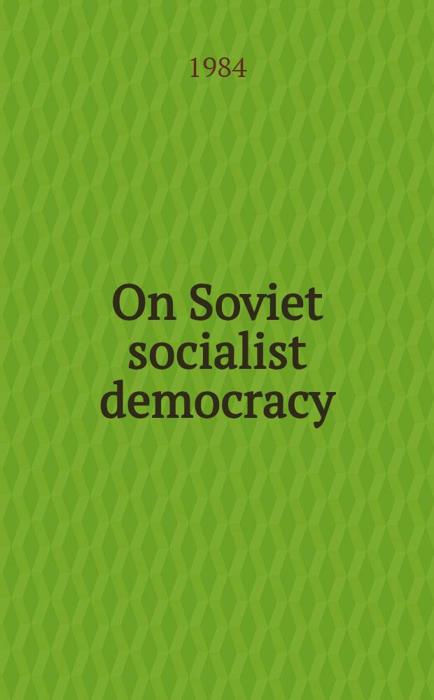 On Soviet socialist democracy