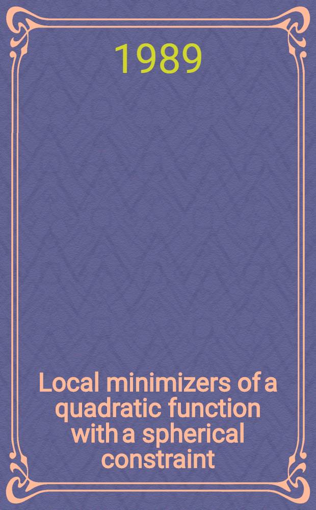 Local minimizers of a quadratic function with a spherical constraint