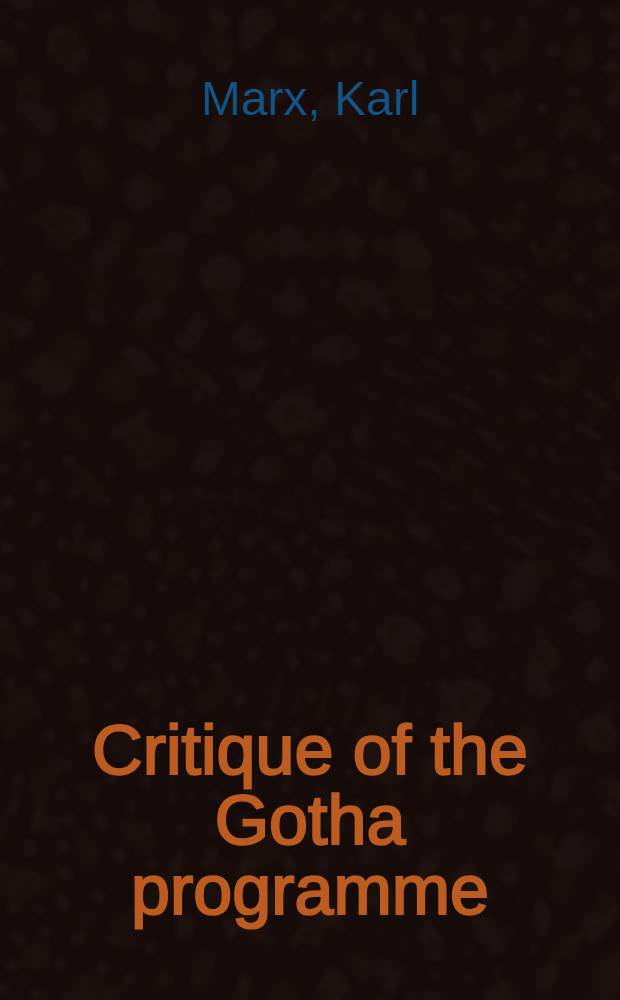 Critique of the Gotha programme