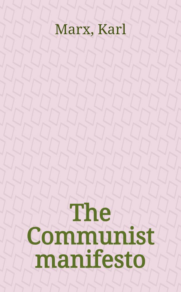 The Communist manifesto