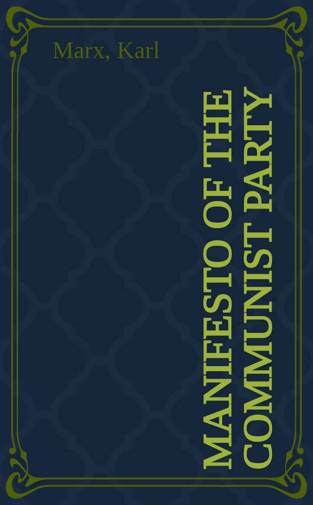 Manifesto of the Communist party