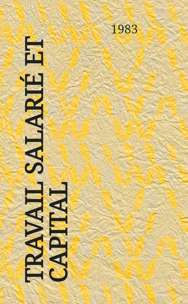Travail salarié et capital