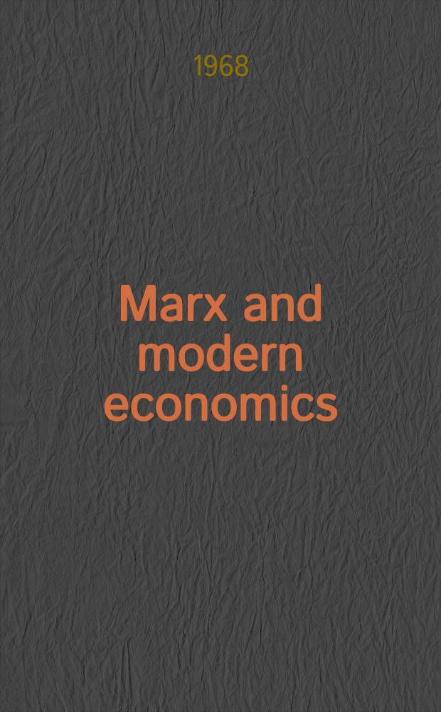 Marx and modern economics
