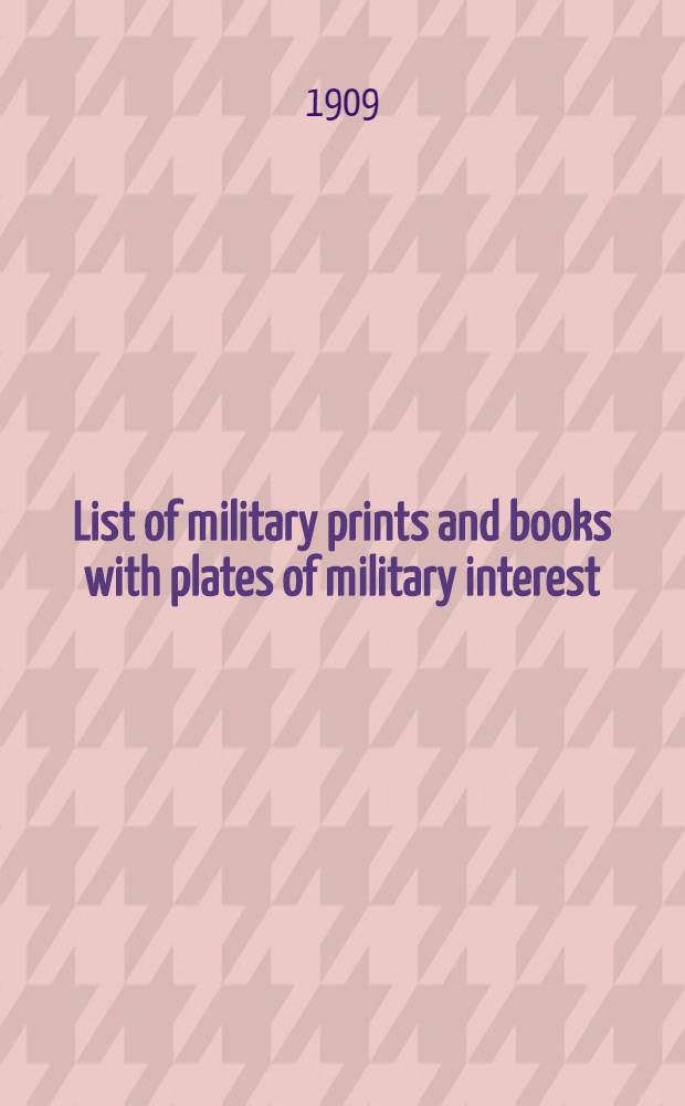 List of military prints and books with plates of military interest