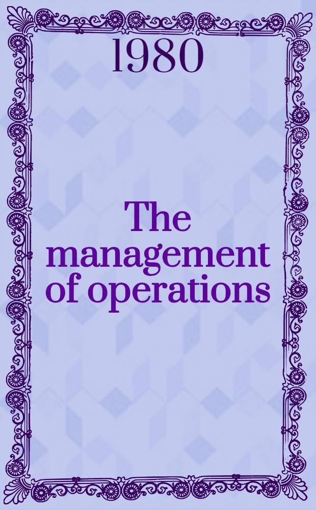 The management of operations