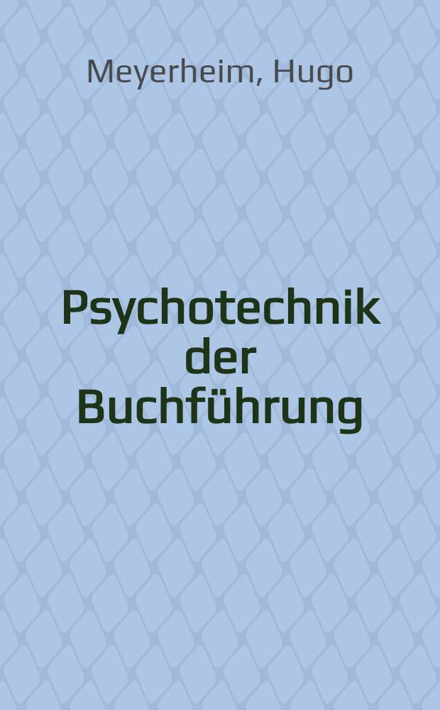 Psychotechnik der Buchführung