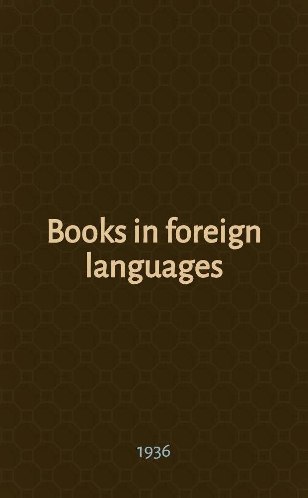 Books in foreign languages : Catalogue