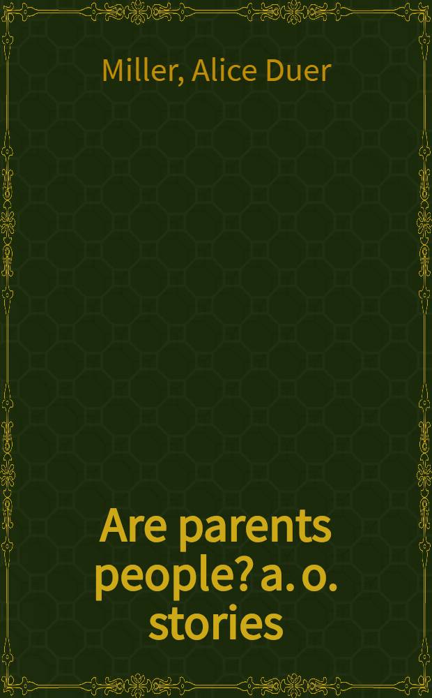 Are parents people? [a. o. stories]