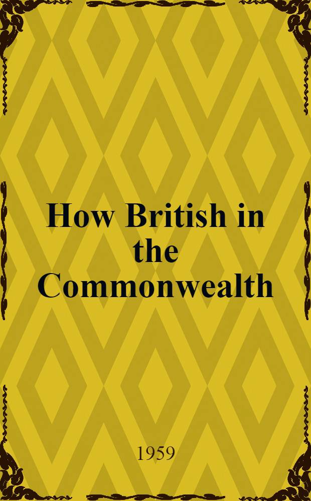 How British in the Commonwealth