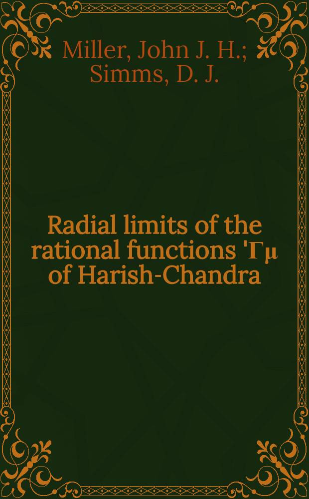 Radial limits of the rational functions 'Гμ of Harish-Chandra