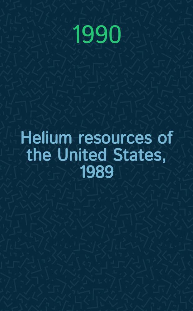 Helium resources of the United States, 1989