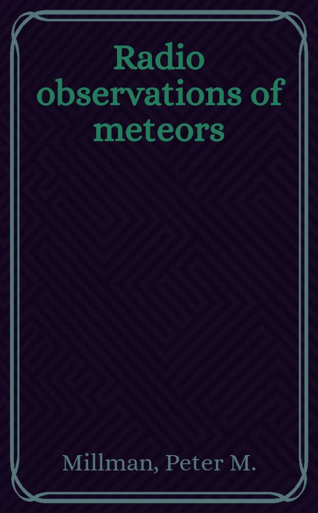 Radio observations of meteors
