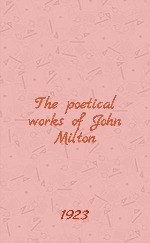 The poetical works of John Milton