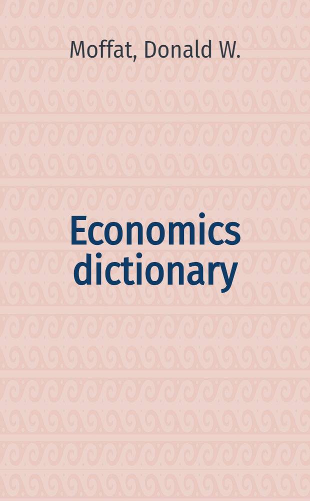 Economics dictionary