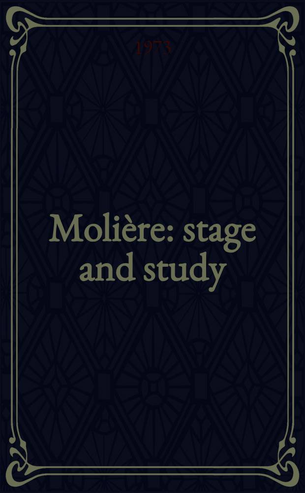 Molière: stage and study : Essays in honour of W. G. Moore
