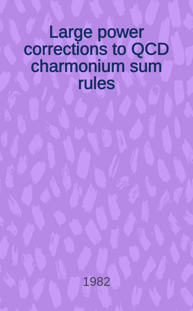 Large power corrections to QCD charmonium sum rules