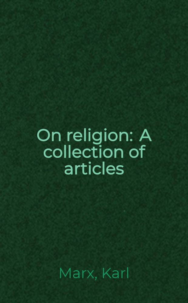 On religion : A collection of articles = О религии