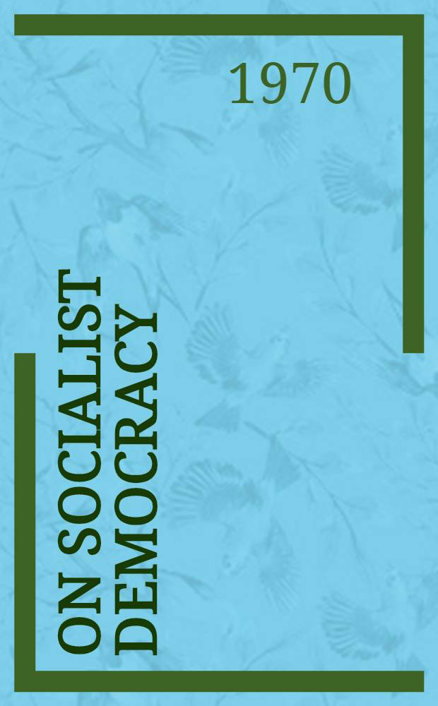 On socialist democracy