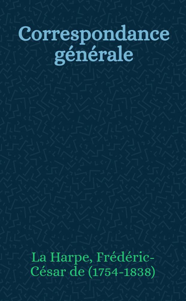 Correspondance générale