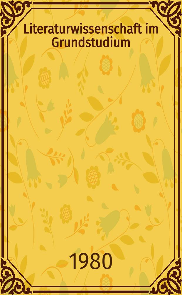 Literaturwissenschaft im Grundstudium