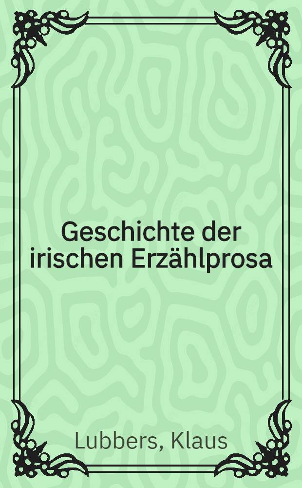 Geschichte der irischen Erzählprosa