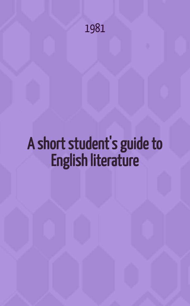 A short student's guide to English literature
