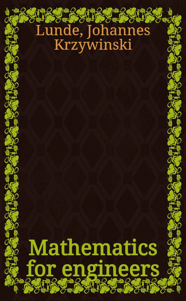 Mathematics for engineers