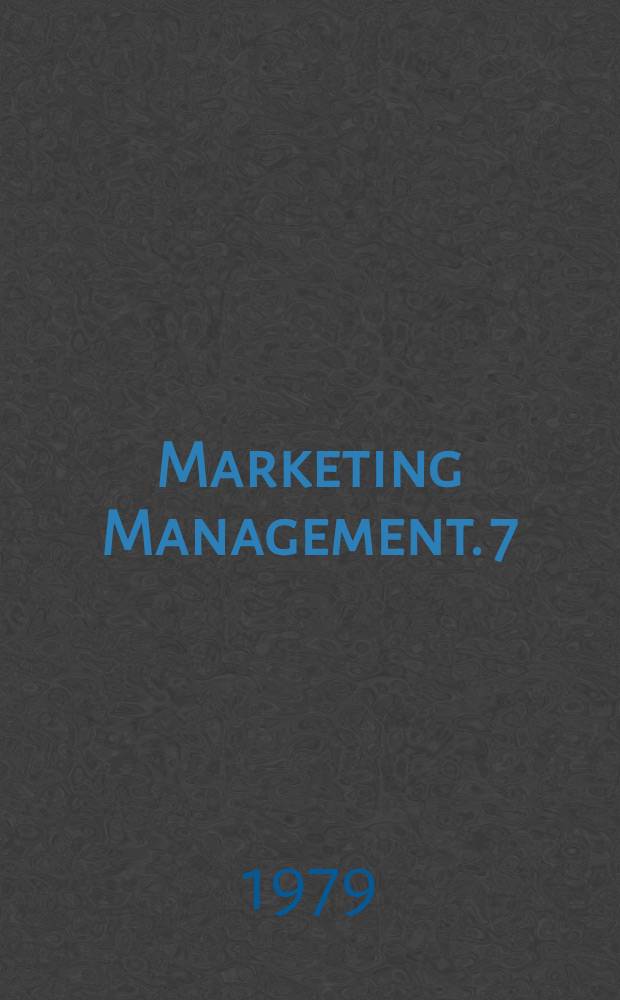 Marketing Management. 7 : Verkaufsf&ouml;rderung