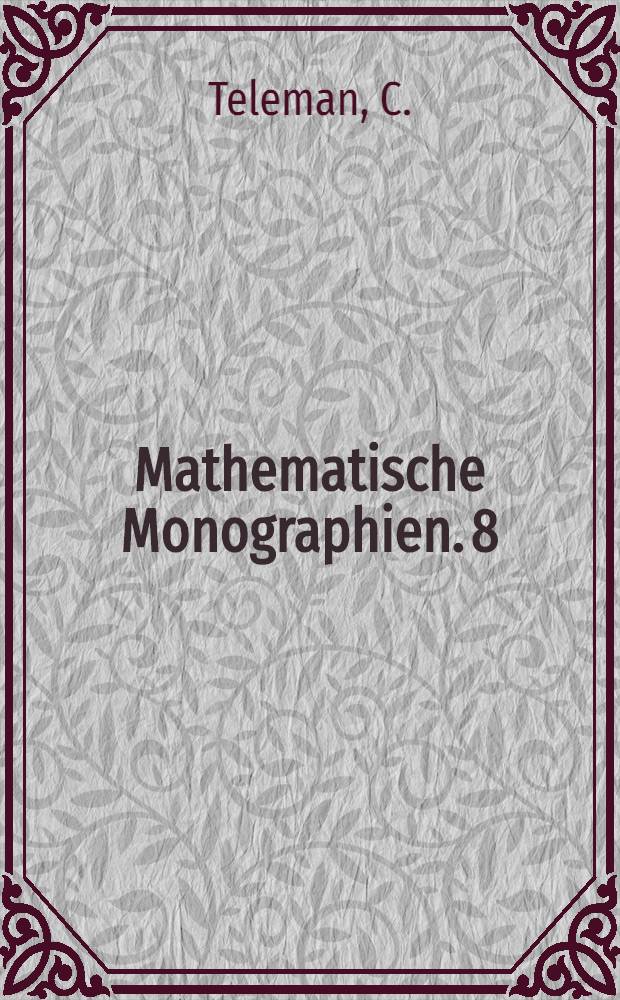 Mathematische Monographien. 8 : Grundz&uuml;ge der Topologie und differenzierbare Mannigfaltigkeiten