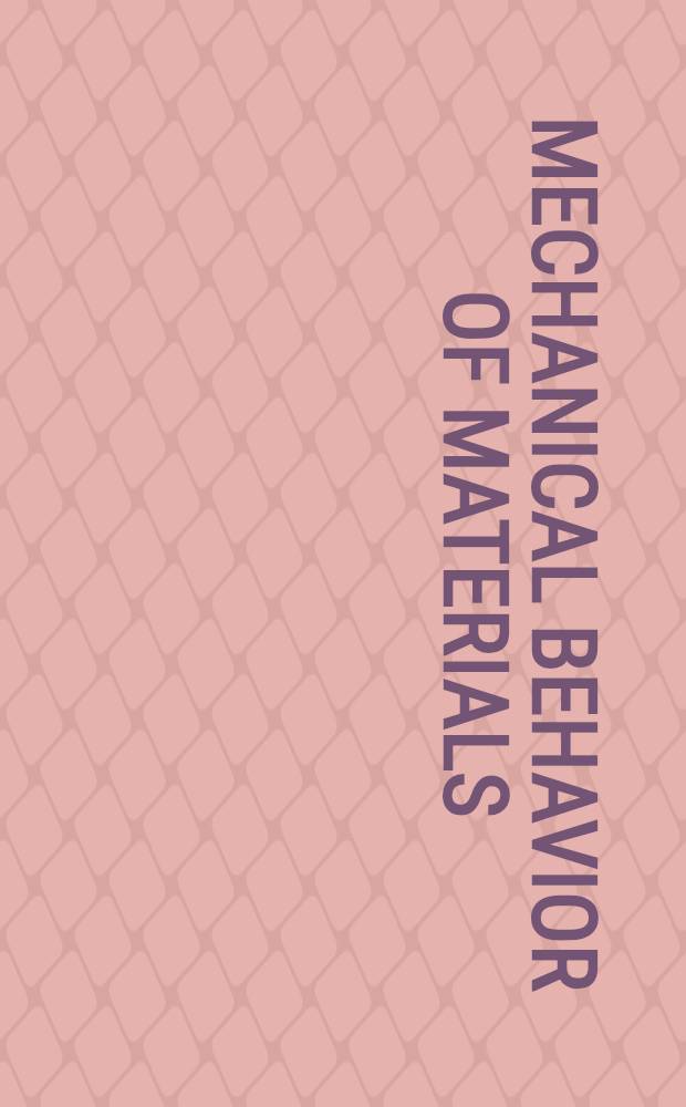 Mechanical behavior of materials : Proc. of the Third Intern. conf. held in Cambridge, England, 20-24 Aug., 1979 [In 3 vol.]. Vol. 1