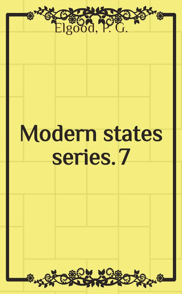 Modern states series. 7 : Egypt