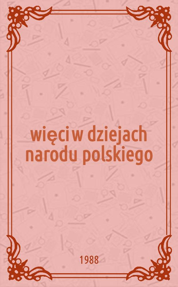 Święci w dziejach narodu polskiego