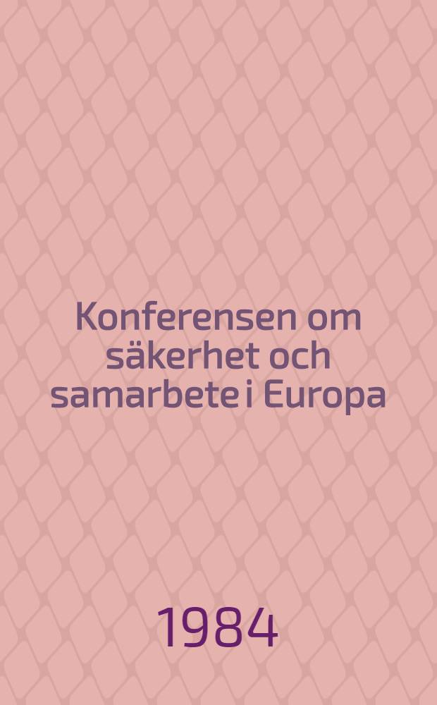 Konferensen om säkerhet och samarbete i Europa (ESK)