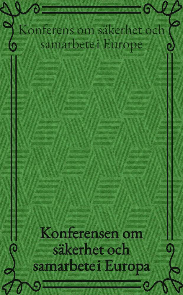 Konferensen om säkerhet och samarbete i Europa (ESK) : Toppmötet i Paris 1990