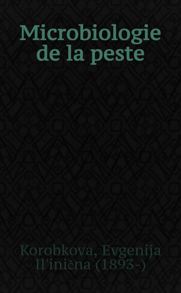 Microbiologie de la peste