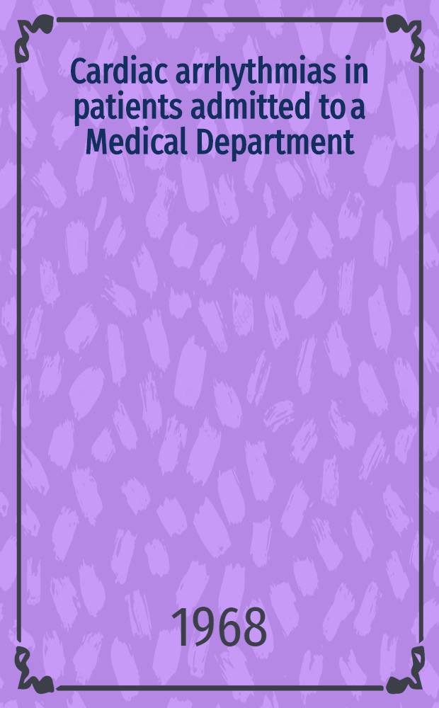 Cardiac arrhythmias in patients admitted to a Medical Department