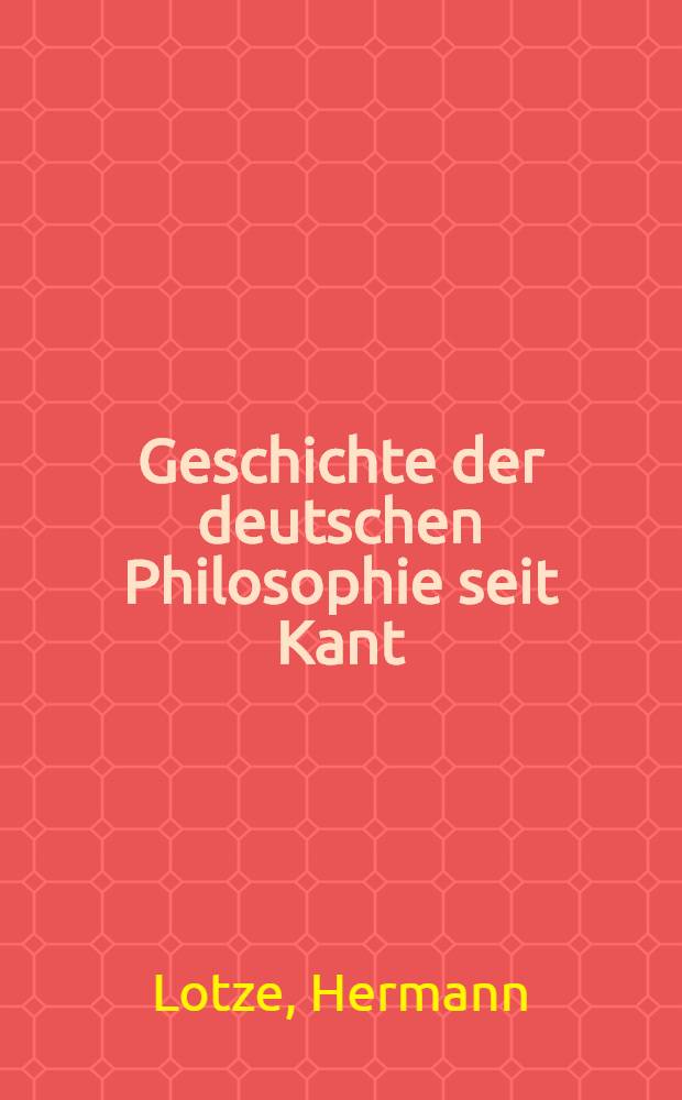 Geschichte der deutschen Philosophie seit Kant : Diktate aus den Vorlesungen
