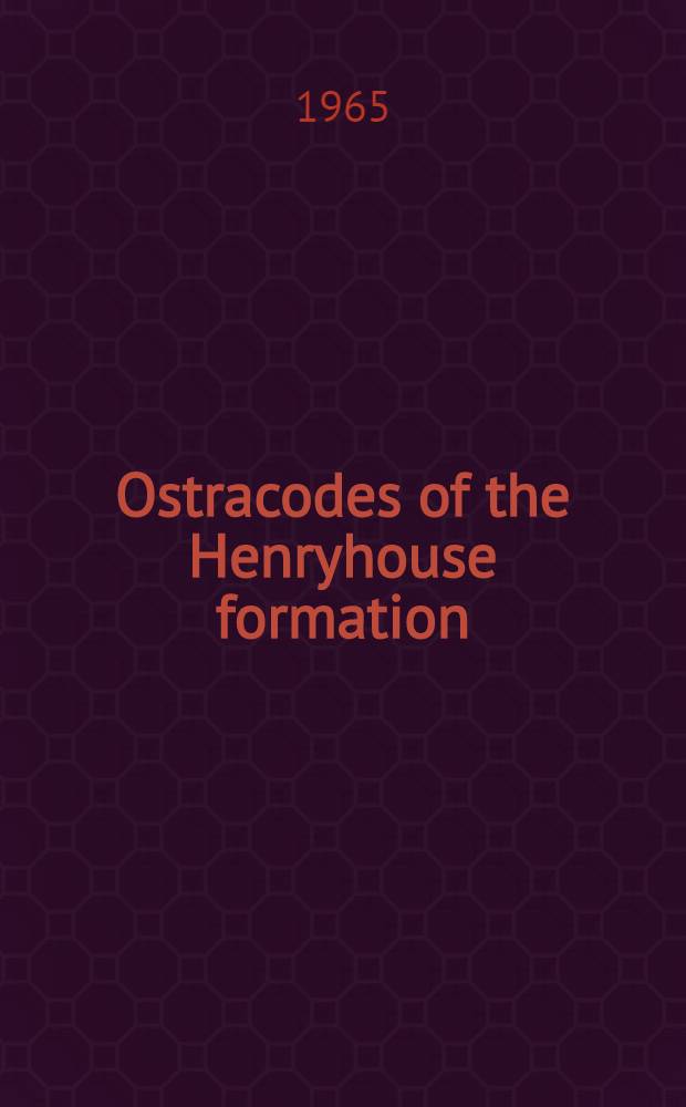 Ostracodes of the Henryhouse formation (Silurian) in Oklahoma