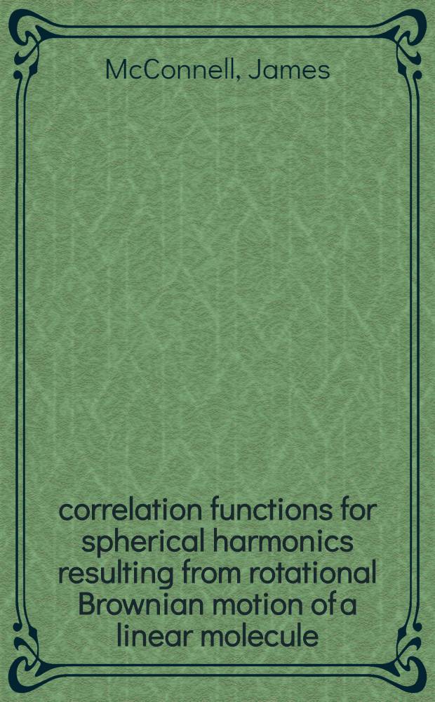 correlation functions for spherical harmonics resulting from rotational Brownian motion of a linear molecule