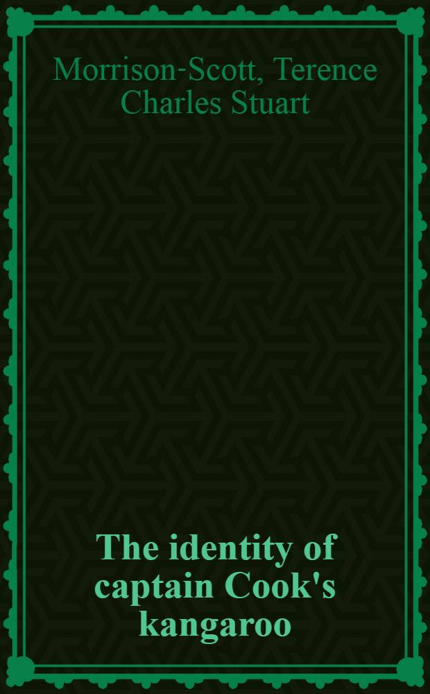 The identity of captain Cook's kangaroo