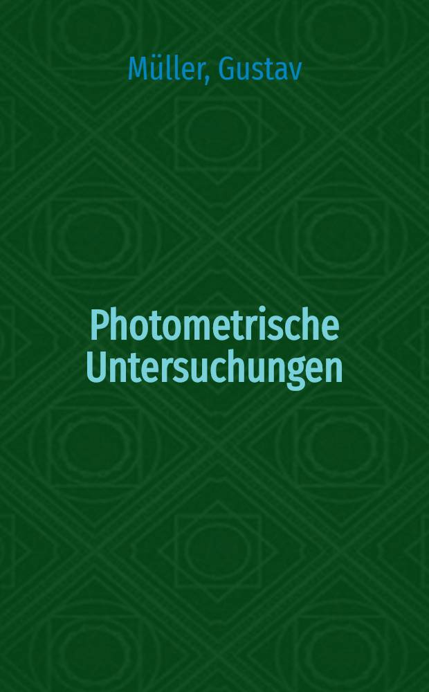 Photometrische Untersuchungen