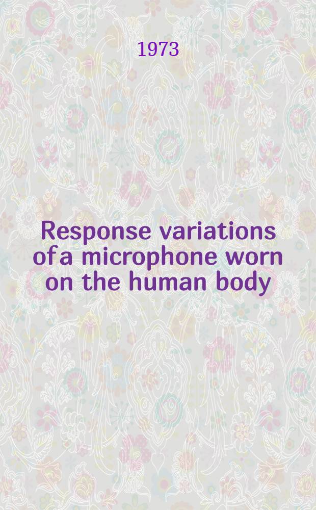 Response variations of a microphone worn on the human body