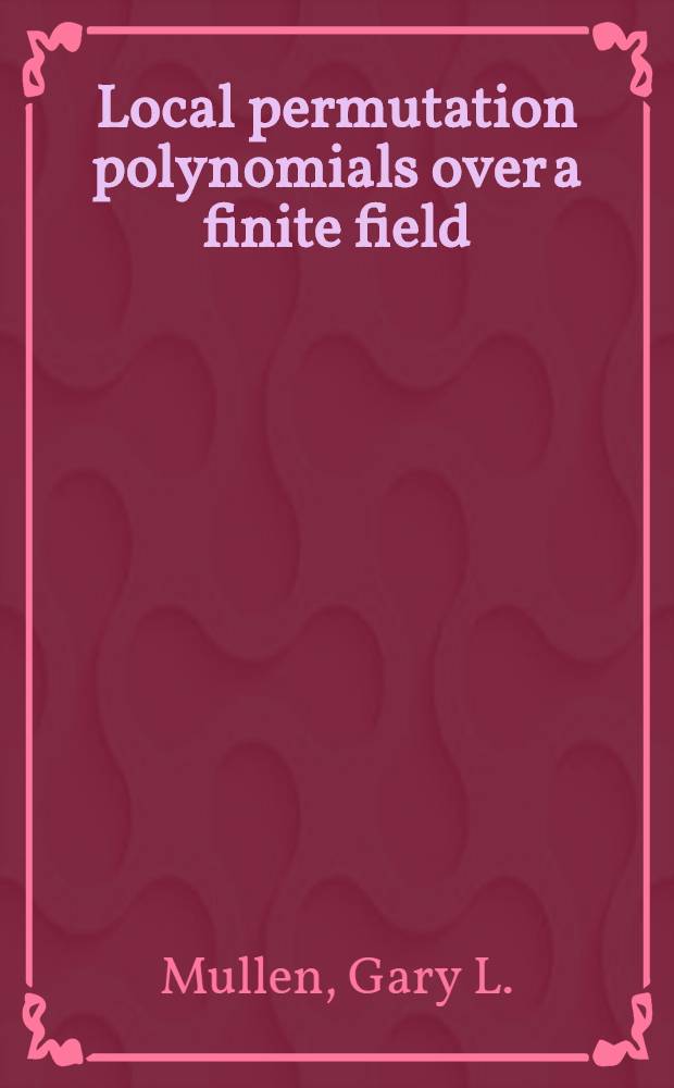 Local permutation polynomials over a finite field