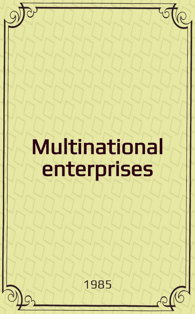 Multinational enterprises : Inform. a. consultation concerning their manpower plans