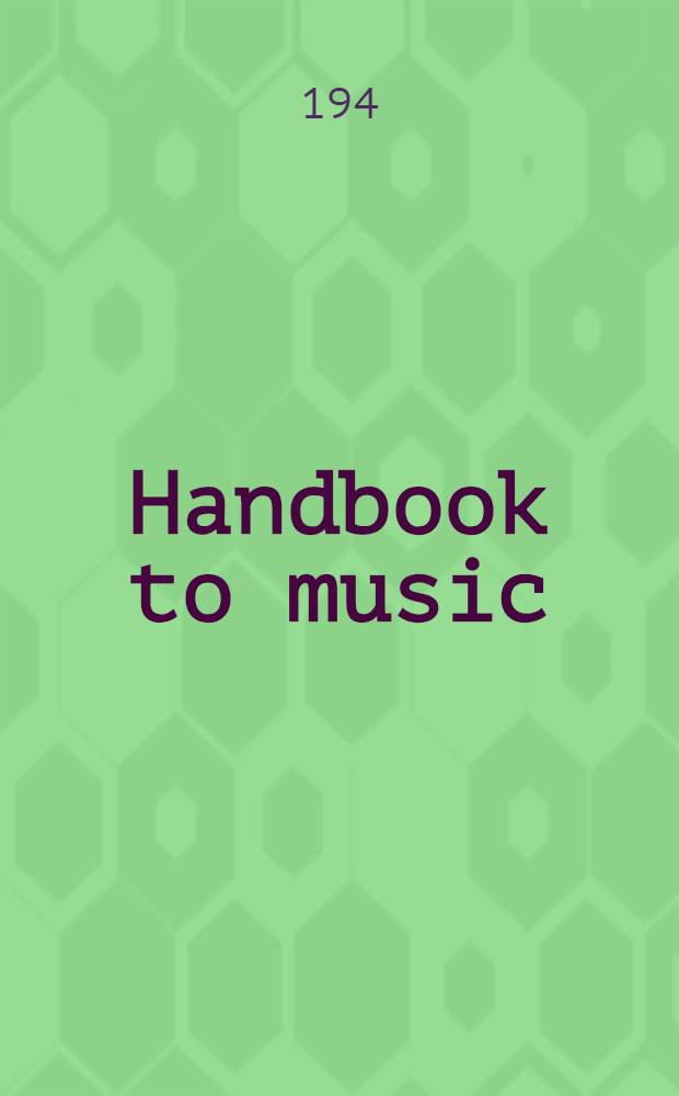 Handbook to music