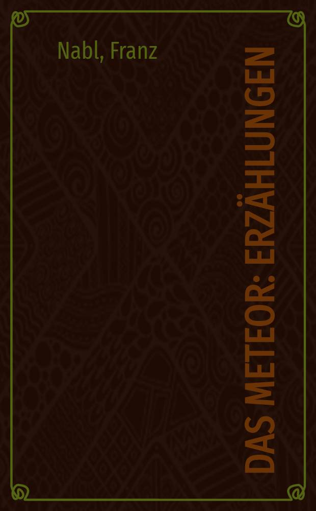 Das Meteor : Erzählungen