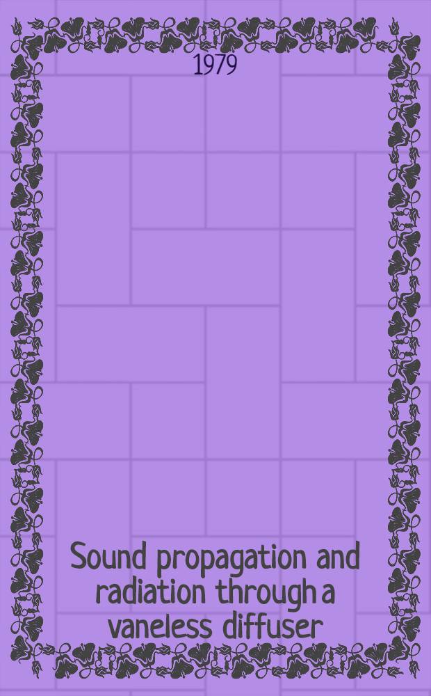 Sound propagation and radiation through a vaneless diffuser
