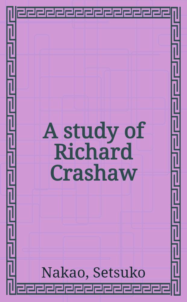 A study of Richard Crashaw