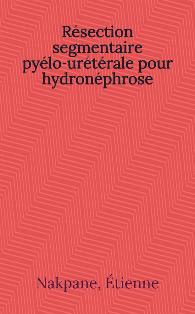 Résection segmentaire pyélo-urétérale pour hydronéphrose : Thèse ..